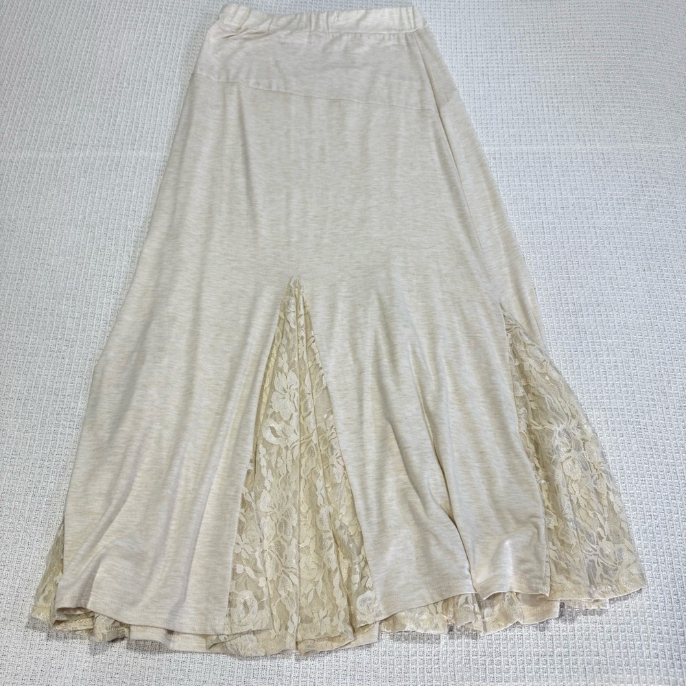 Altar'd State Linen Blend BohoRuffle Striped Skirt Size Medium